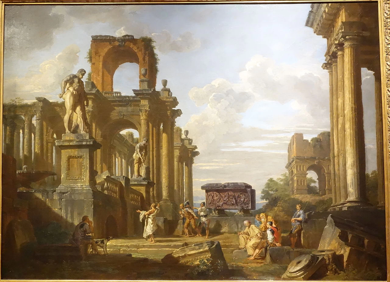 Capriccio architettonico del Foro Romano con filosofi e soldati tra antiche rovine - National Museum of Western Art, Tokyo